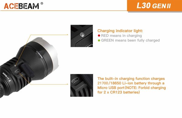 AceBeam L30 Gen II LED Taschenlampe