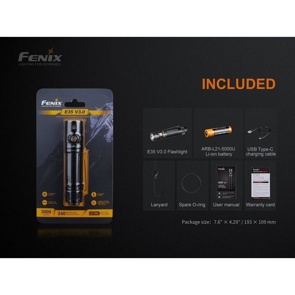 Fenix E35 V3.0 LED Taschenlampe, 3000 Lu